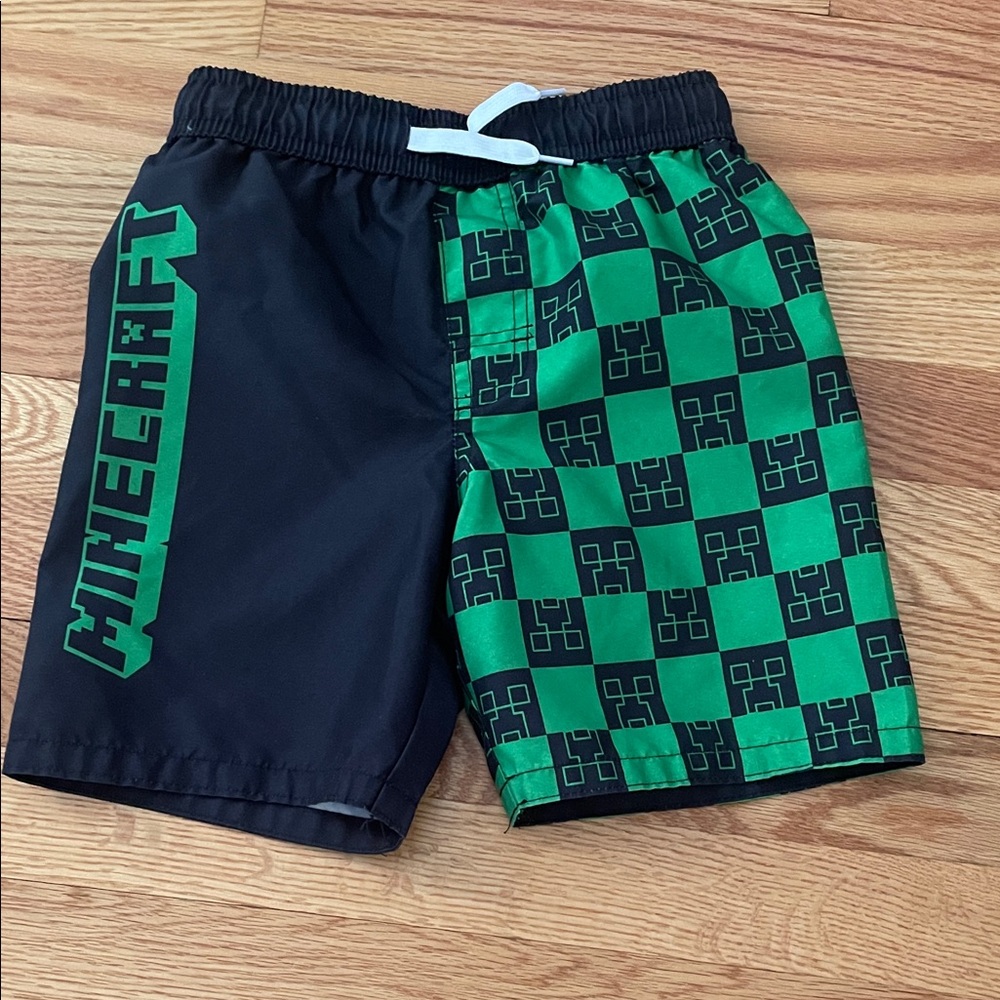Minecraft Kids Swim Trunks - Green and Black